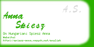anna spiesz business card